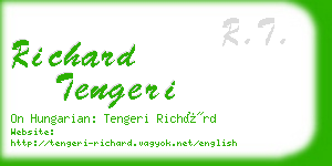 richard tengeri business card